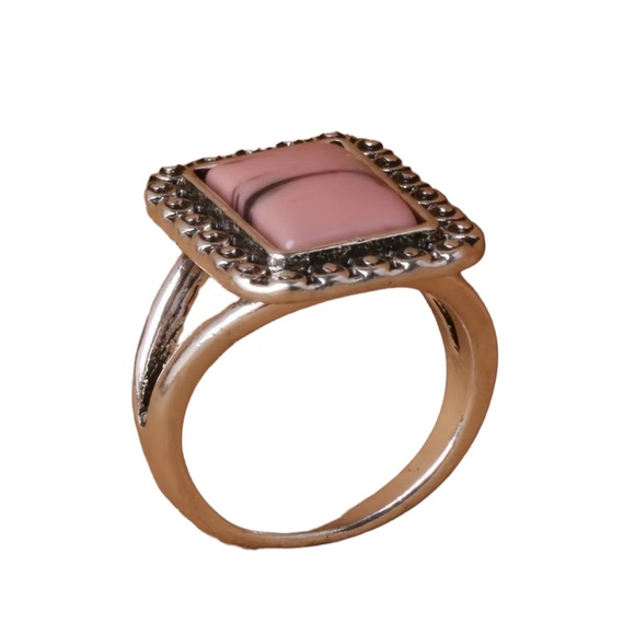 Pink Marble Resin Stone Silver Antique Style - Picture 6 of 6